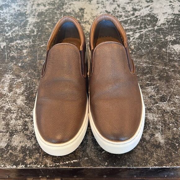 Mens Thomas and Vine Brown Leather Slip On Sneakers Size 9.5 - Picture 5 of 8